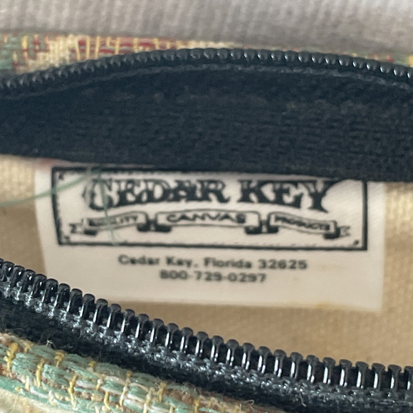 Vtg Cedar Key Canvas Tapestry Bag & Wallet Set Toucan Tropical Floral Mini Tote - Picture 8 of 11
